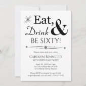 Eat Drink: 60 Retro Black White, 60 jaar Kaart (Voorkant)