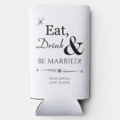 Eat Drink and be Married Black White Retro Wedding (Achterkant)