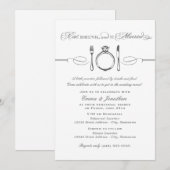 Eat Drink and be Married Charcoal Rehearsal Dinner Kaart (Voorkant / Achterkant)