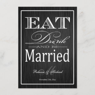 Eat Drink and be Married - Metallic Champagne Kaart