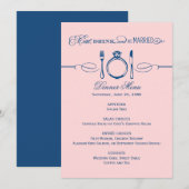 Eat Drink and be Married Pink Weddenrennen Menu (Voorkant / Achterkant)
