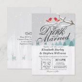 EAT Drink and Be Marry Winter Wedding Invitation (Devant / Derrière)