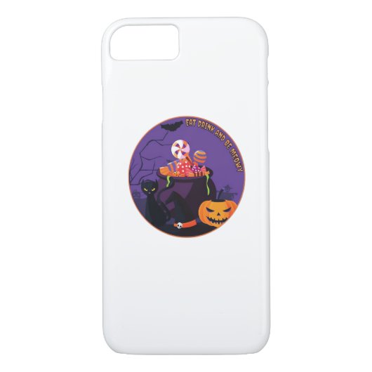 Eat Drink And Be Meowy Cute Casual Case-Mate iPhone Case (Achterkant)