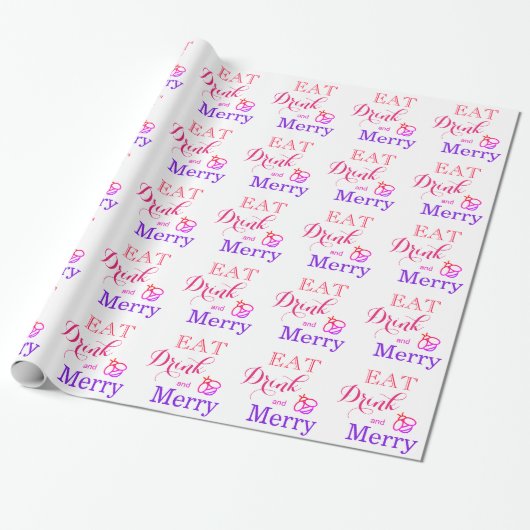 Eat Drink and be Merry - bijen Cadeaupapier (Uitgerold)