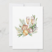 Eat Drink and Be Merry Champagne Kerstparty Kaart (Achterkant)