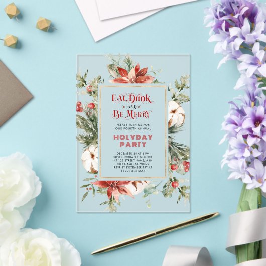 Eat Drink and be Merry Christmas Party Invitation (Insitu (Mariage))