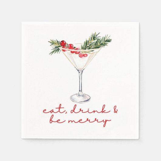 Eat, Drink, and Be Merry Christmas Servet (Voorkant)