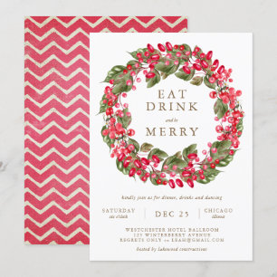 Eat Drink and be Merry Holiday Party Kaart