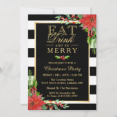 Eat Drink and be Merry Kerstparty Invitation Kaart (Voorkant)