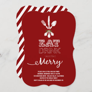 Eat Drink and be Merry Rustic Holiday Party nodigt Kaart