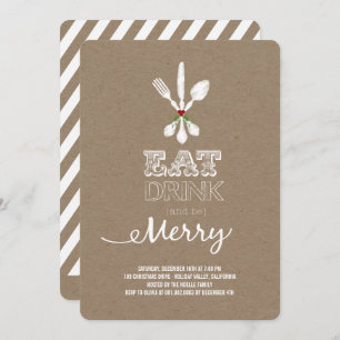 Eat Drink and be Merry Rustic Holiday Party nodigt Kaart