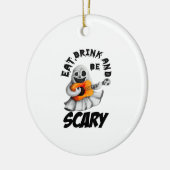 Eat Drink And Be Scared Minimal Clean Keramisch Ornament (Links)