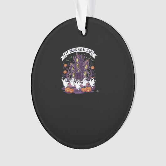 Eat Drink And Be Scary Classic Funny Retro Ornament (voorkant)