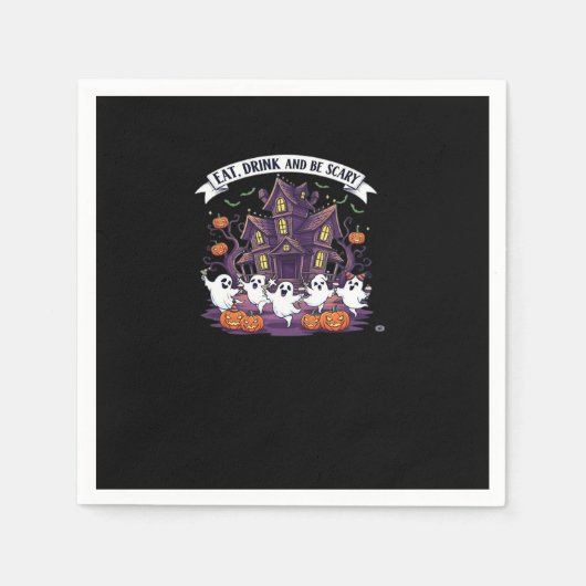 Eat Drink And Be Scary Classic Funny Retro Servet (Voorkant)