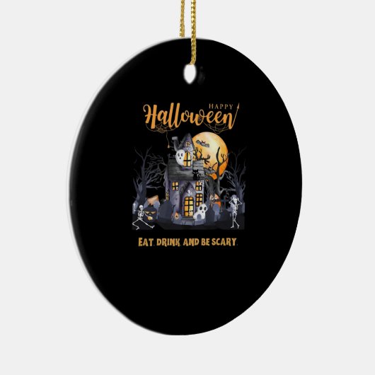 Eat Drink And Be Scary Classic Keramisch Ornament (Rechts)