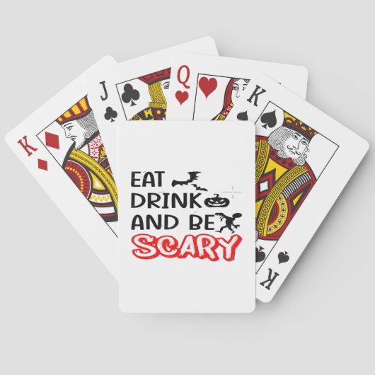 Eat Drink And Be Scary Design Retro Classic Pokerkaarten (Achterkant)