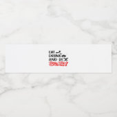 Eat Drink And Be Scary Design Retro Classic Waterfles Etiket (Enkel label)