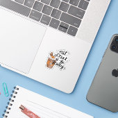 Eat Drink And Be Scary Funny Trendy Sticker (Laptop met iPhone)