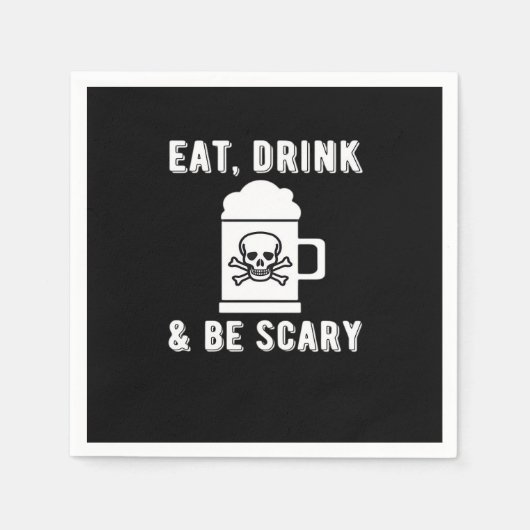 Eat Drink And Be Scary Halloween Beer Vintage Servet (Voorkant)