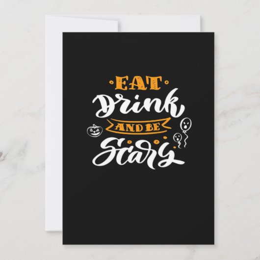 Eat Drink And Be Scary Halloween Creative Casual Feestdagenkaart (Voorkant)