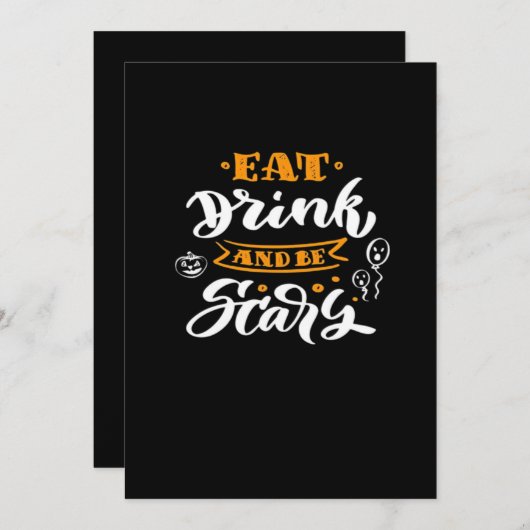 Eat Drink And Be Scary Halloween Creative Casual Feestdagenkaart (Voorkant / Achterkant)