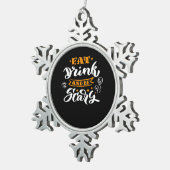 Eat Drink And Be Scary Halloween Creative Casual Tin Sneeuwvlok Ornament (Rechts)