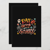 Eat Drink And Be Scary Halloween Funny Essential C Feestdagenkaart (Voorkant / Achterkant)