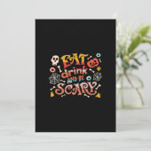 Eat Drink And Be Scary Halloween Funny Essential C Feestdagenkaart (Staand voorkant)