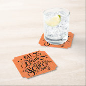 Eat Drink And Be Scary Halloween Kartonnen Onderzetters (Insitu)