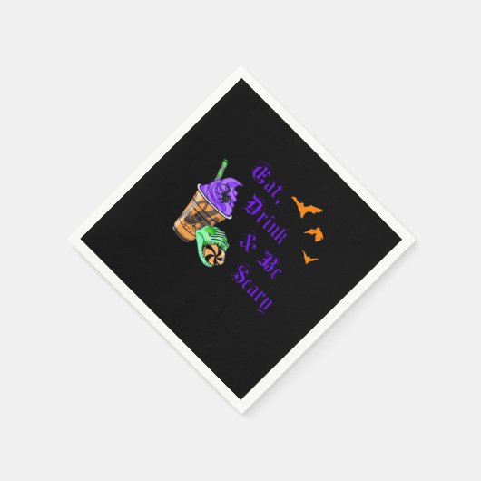 Eat Drink And Be Scary Halloween Minimal Clean Servet (Hoek)
