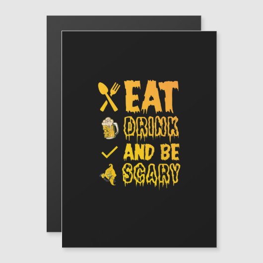 Eat Drink And Be Scary I Halloween Retro Classic (Voorkant / Achterkant)