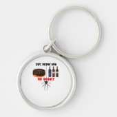 Eat Drink And Be Scary Retro Classic Sleutelhanger (Voorkant)