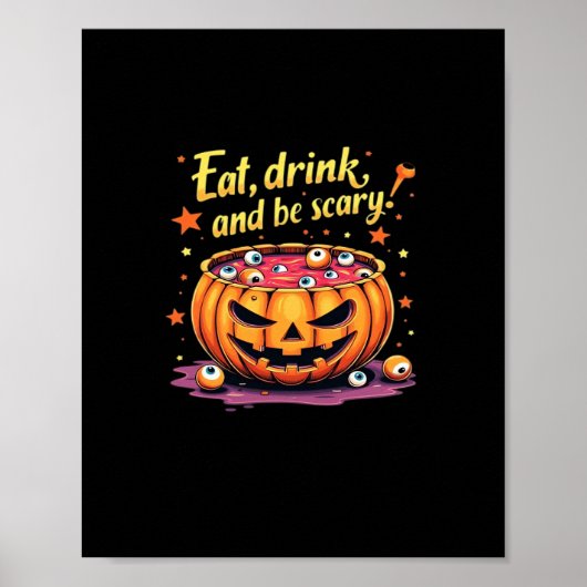 Eat, Drink, and Be Scary Scary Movie Night Hallowe Poster (Voorkant)