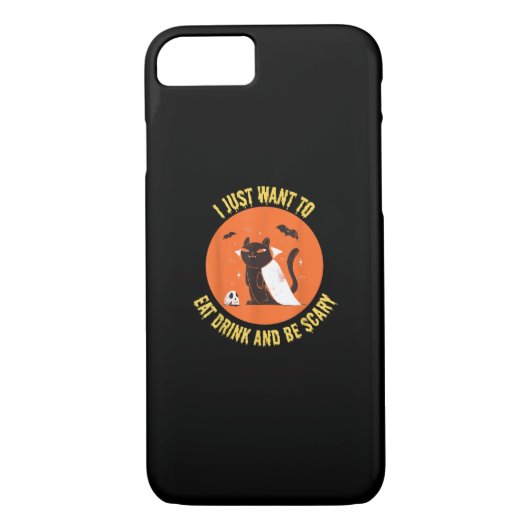 Eat Drink And Be Scary Spooky Cat Halloween Case-Mate iPhone Case (Achterkant)