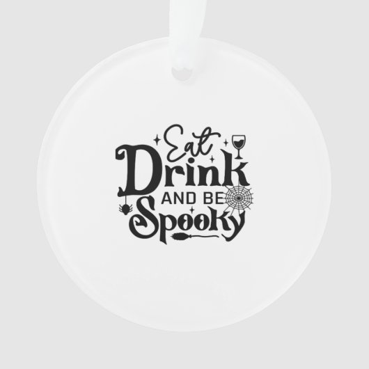 Eat Drink And Be Spooky Retro Classic Ornament (voorkant)