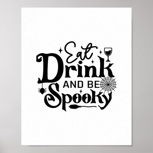 Eat Drink And Be Spooky Retro Classic Poster (Voorkant)