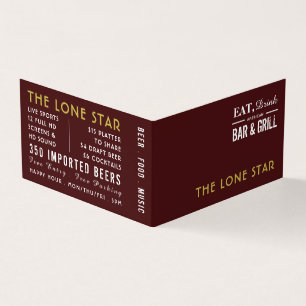 Eat, Drink Bar & Grill, Pub/Brewery, Gedetailleerd Visitekaartjes