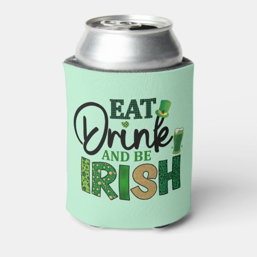 Eat Drink Be Irish Golf Beer Koelbox Koozie (Blikje Achterkant)