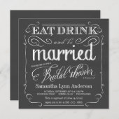 Eat Drink be Married Bridal Shower Invitations (Devant / Derrière)