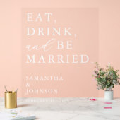 Eat Drink & Be Married Fun Modern Wedding Welcome (Mariage)