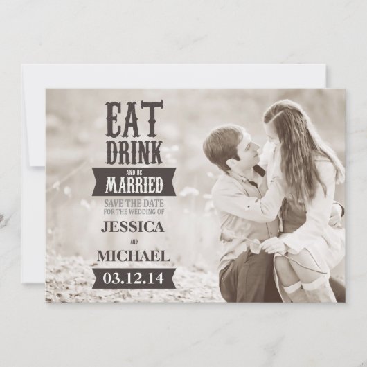 Eat Drink & Be Married Save the Date (Devant)