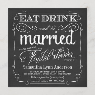 Eat Drink be Married Wedding showers Invitations