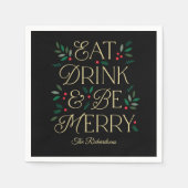 Eat Drink Be Merry Christmas Party servetten (Voorkant)