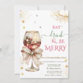 Eat Drink & Be Merry Cocktail Bow Kaart (Voorkant)
