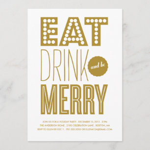 EAT-DRINK & BE-MERRY   HOLIDAIRE INVITATIE KAART