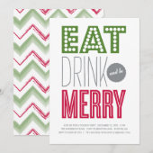 EAT-DRINK & BE-MERRY | HOLIDAIRE INVITATIE KAART (Voorkant / Achterkant)