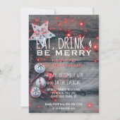 Eat Drink Be Merry Holiday Party Invitation (Devant)