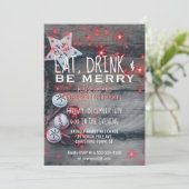 Eat Drink Be Merry Holiday Party Invitation (Debout devant)