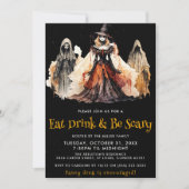 Eat Drink & be Scary Halloween Party Kaart (Voorkant)