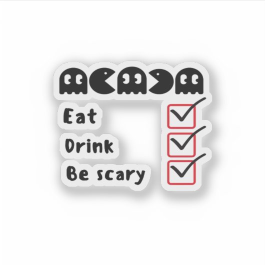 Eat Drink Be Scary Minimal Clean Sticker (Voorkant)